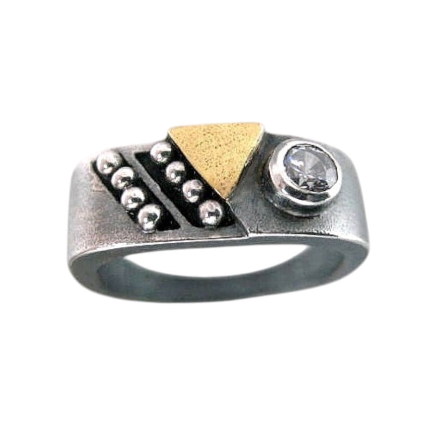 Ring - Abstract Triangle Cubic Zirconia