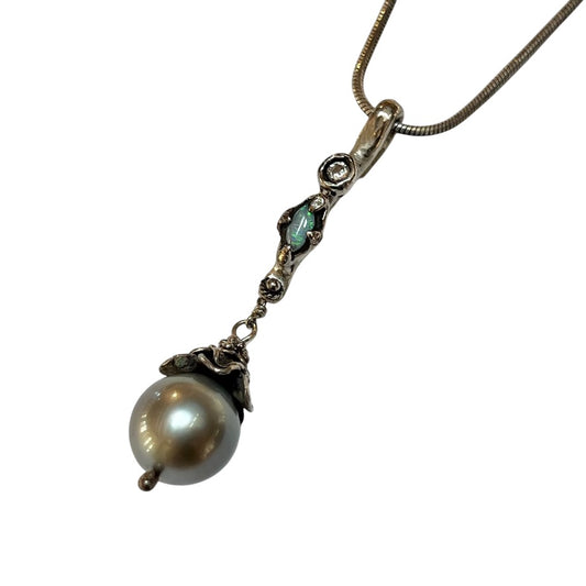 Necklace - Opal and Tahitian Pearl