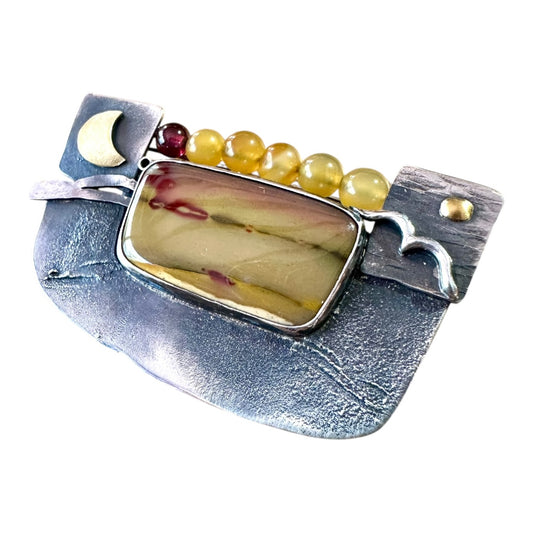 Brooch -  'Crossing the Ocean' with Agate