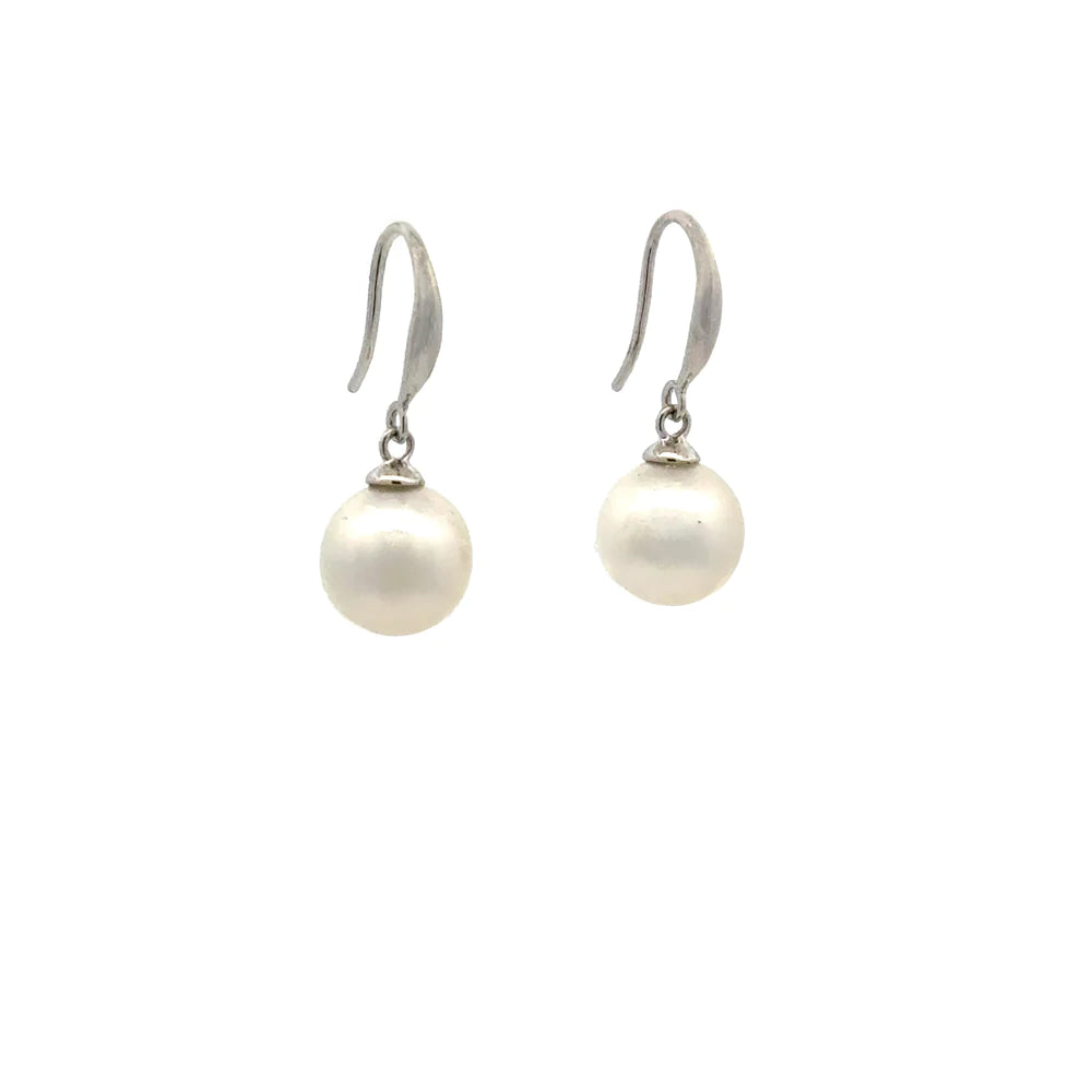 Earrings - Australian South Sea Pearls 8-9mm, Sterling Silver Hook