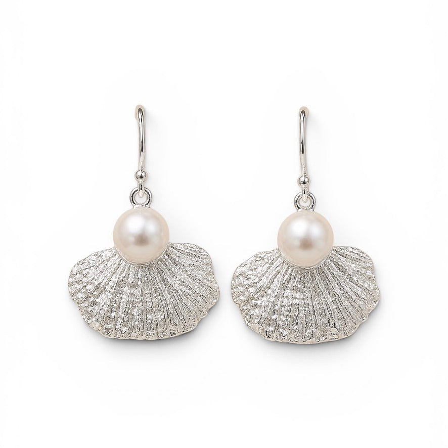 Earrings - Coral Garden, Silver with Fresh Water Pearls