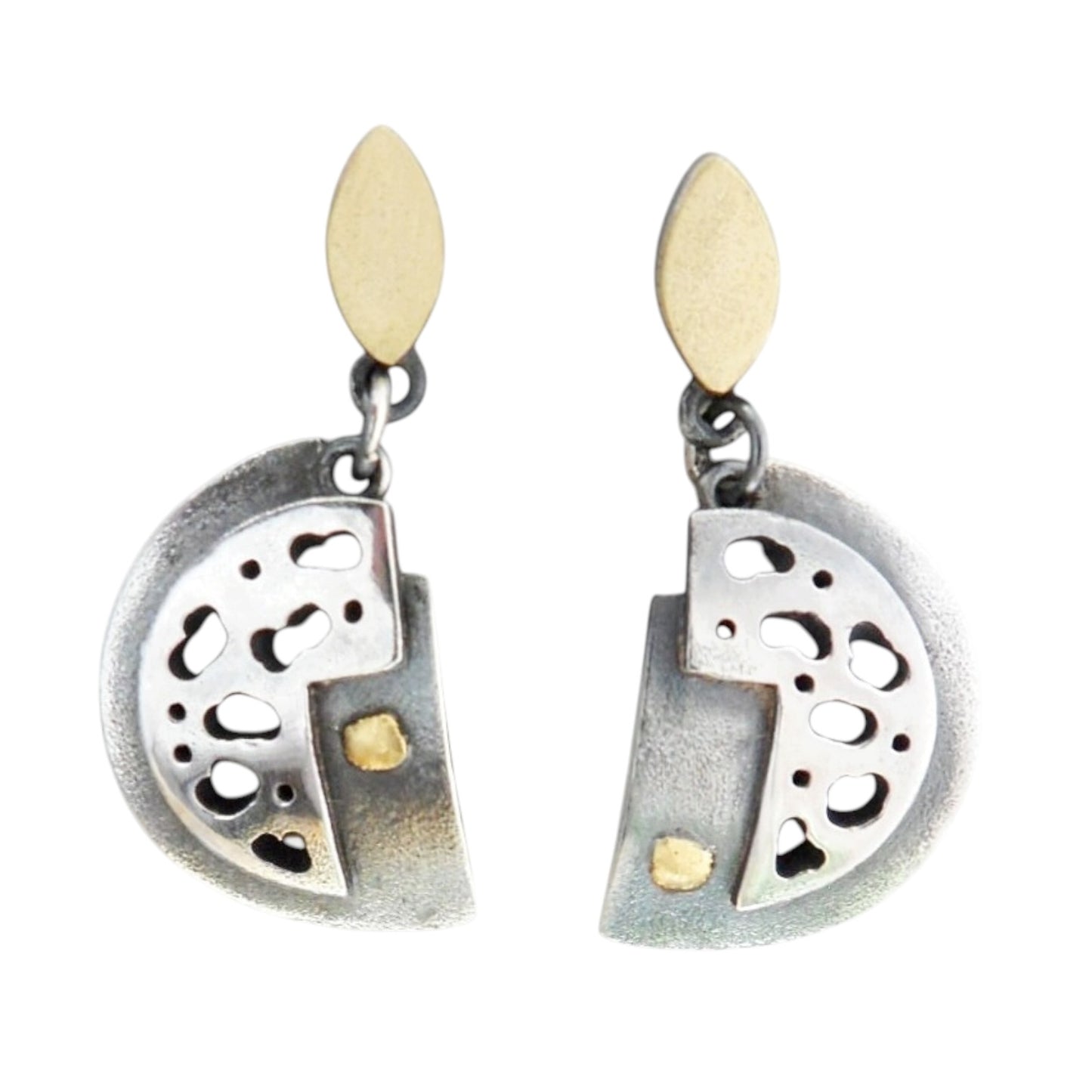 Earrings - Patterned Half Circles