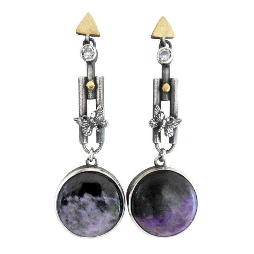 Earrings - Butterfiles Charoite