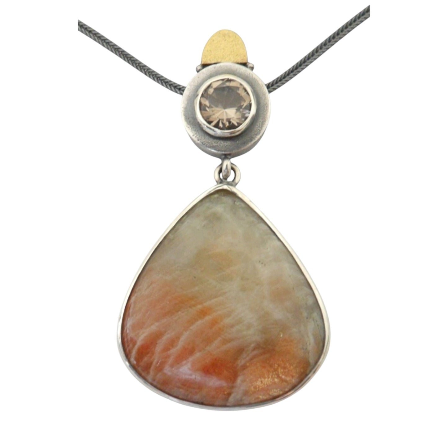 Pendant - Sunstone and Smokey Quartz