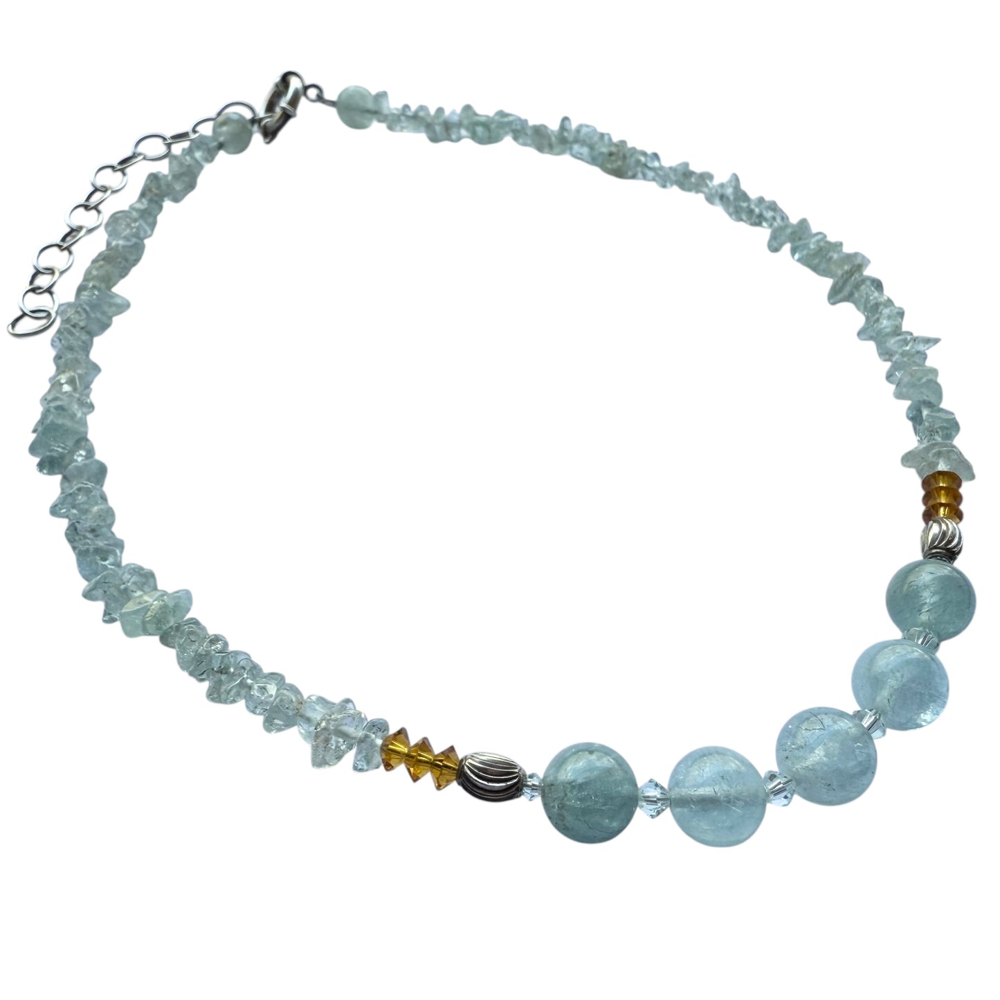 Necklace - Aquamarine and Swarovski Crystals