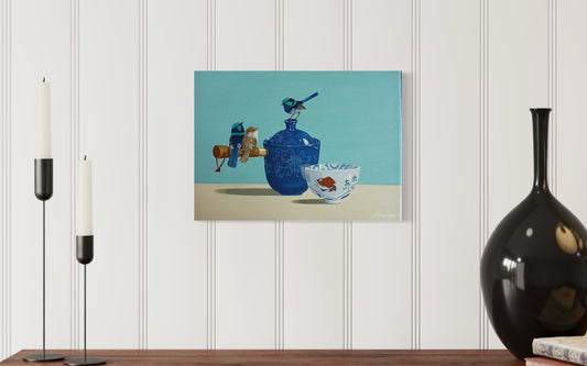 Three Wrens and a Fish Bowl