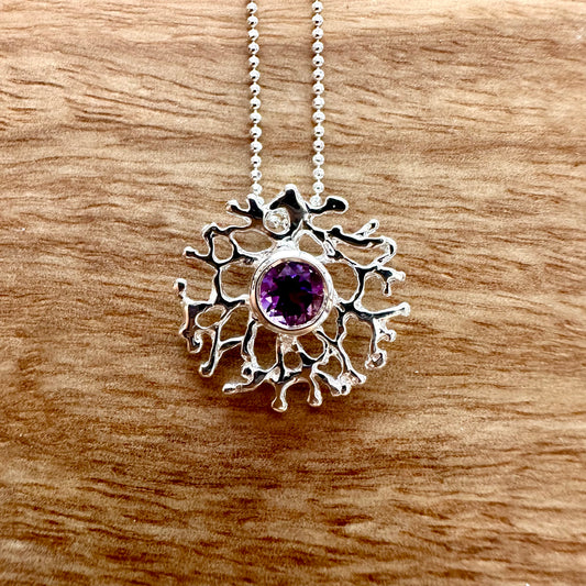 Pendant - Fan of the Sea, Small, Amethyst