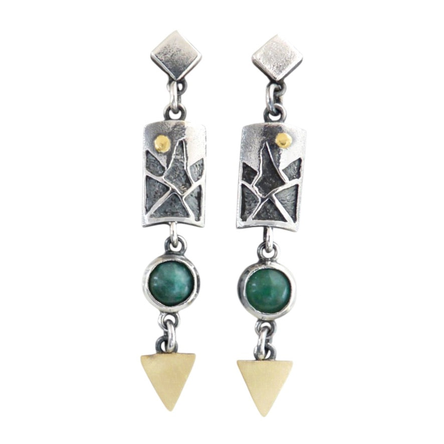 Earrings - Aventurine Triangles