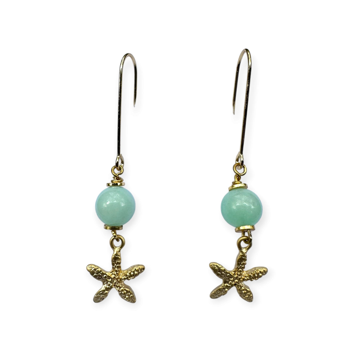 Earrings - Freshwater Pearls, Amazonite Gem Bead and 18ct Gold Filled Findings