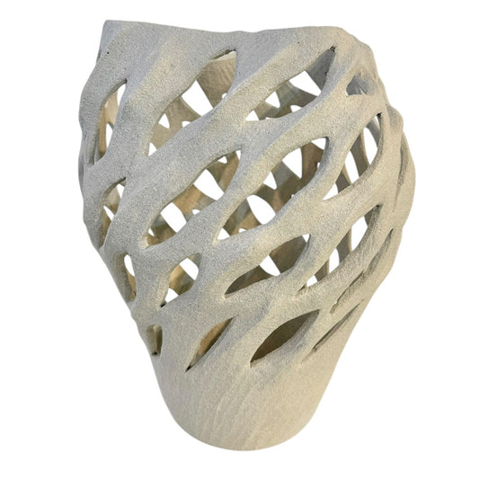 Breath of Stone VIII - White Cellular (Medium) Vase - Contemporary Women 2026