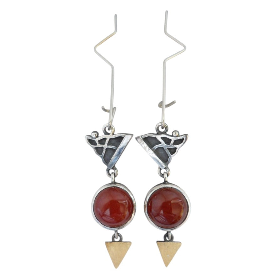 Earrings - Carnelian Hooks