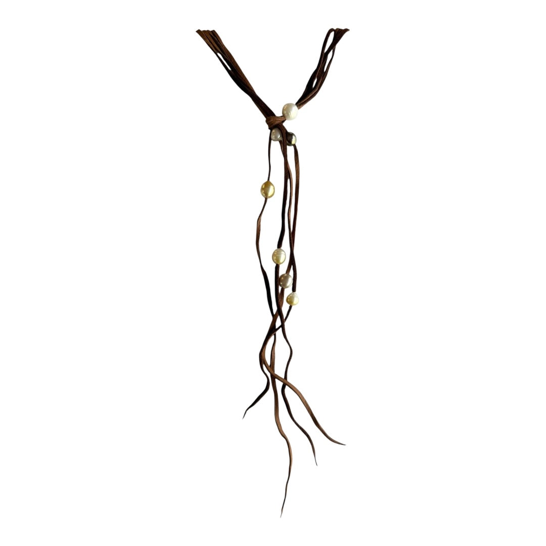 Necklace - Tahitian and Champagne White South Sea Broome Pearls