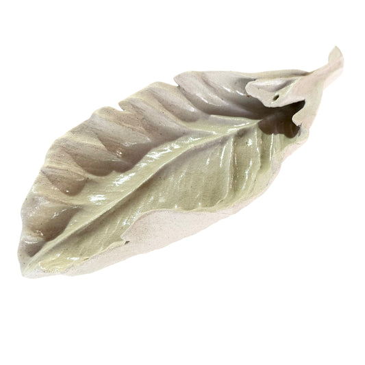 Leaf Incense Holder/ Sculpture - Medium White