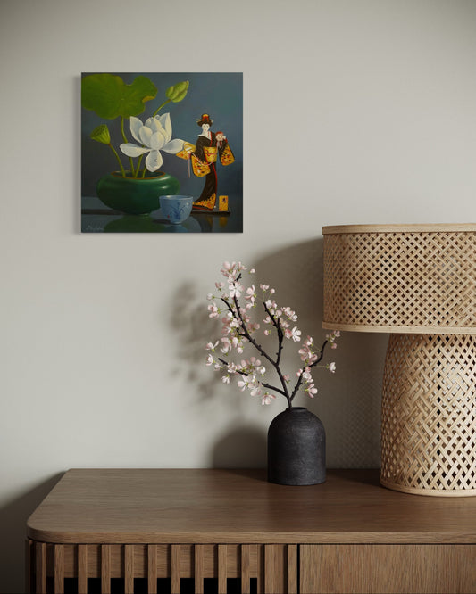 Lotus & Doll (Dark Kimono)