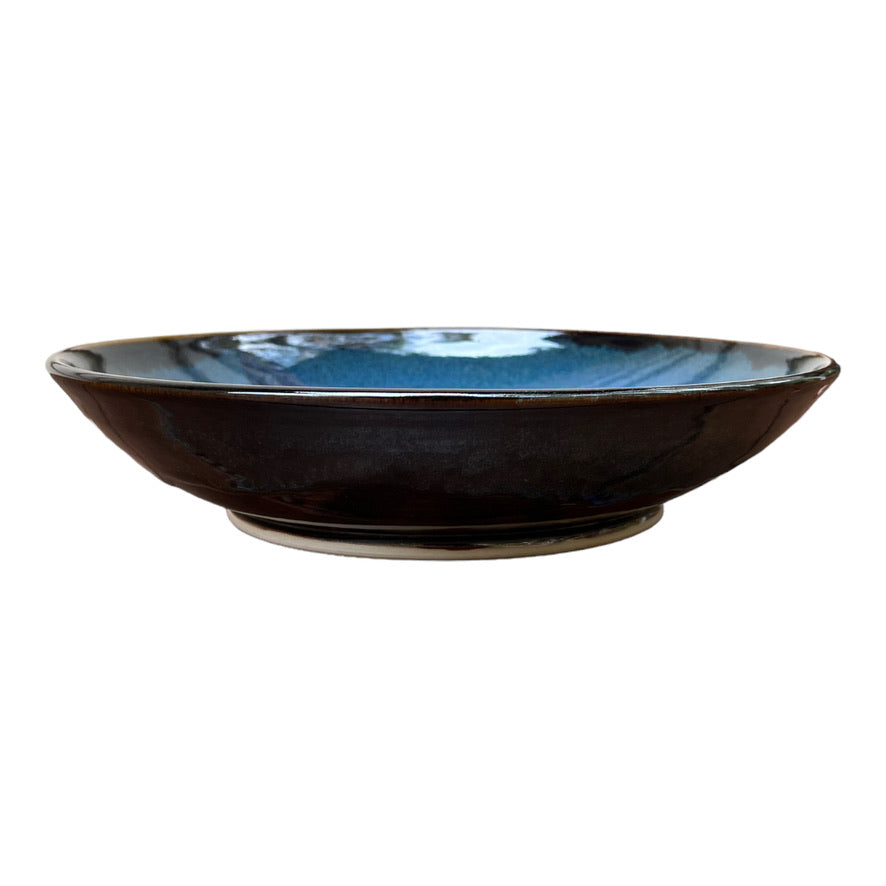 Fruit Bowl - Blue with Copper Red