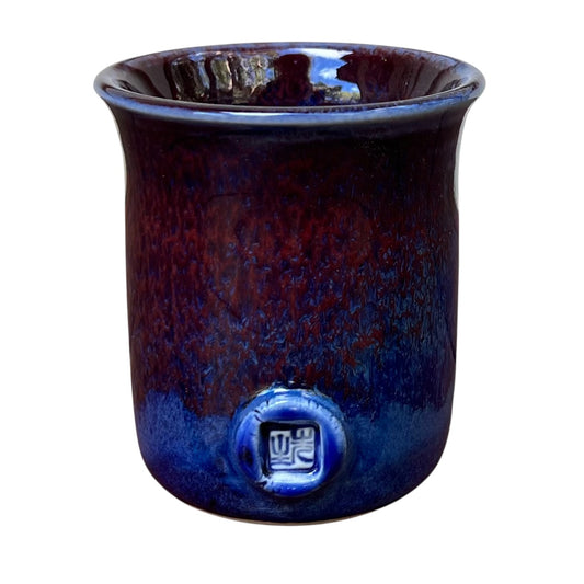Espresso Cups - Blue with Copper Red