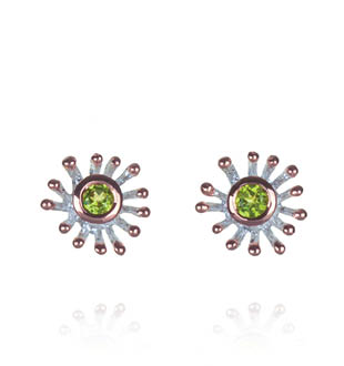 Earrings - Anemone Studs, Peridot