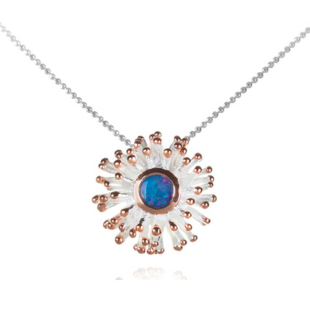 Pendant - Anemone Large, Australian Opal with Rose Gold Accents