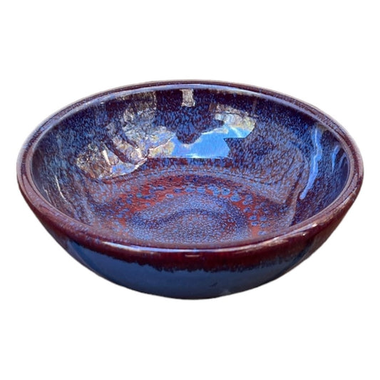 Olive Dish - Blue with Copper Red