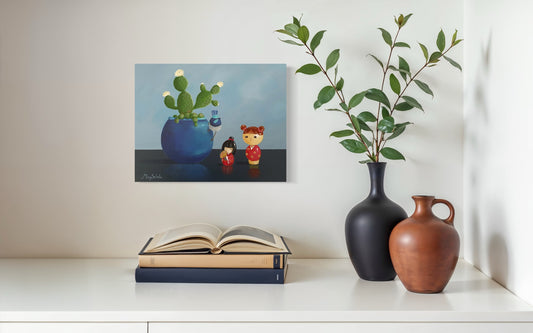 Two Dolls, a Wren and Cactus