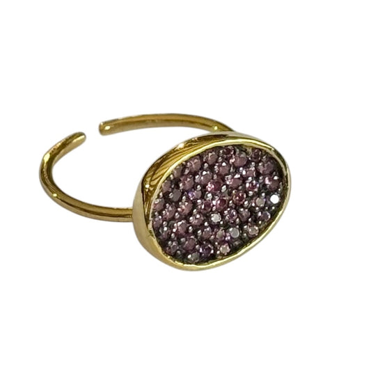 Ring - Echoes of the Sea, Rhodolite Garnet, Yellow Finish