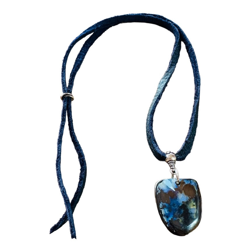 Necklace - Matrix Nut Opal from Yowah with Silver