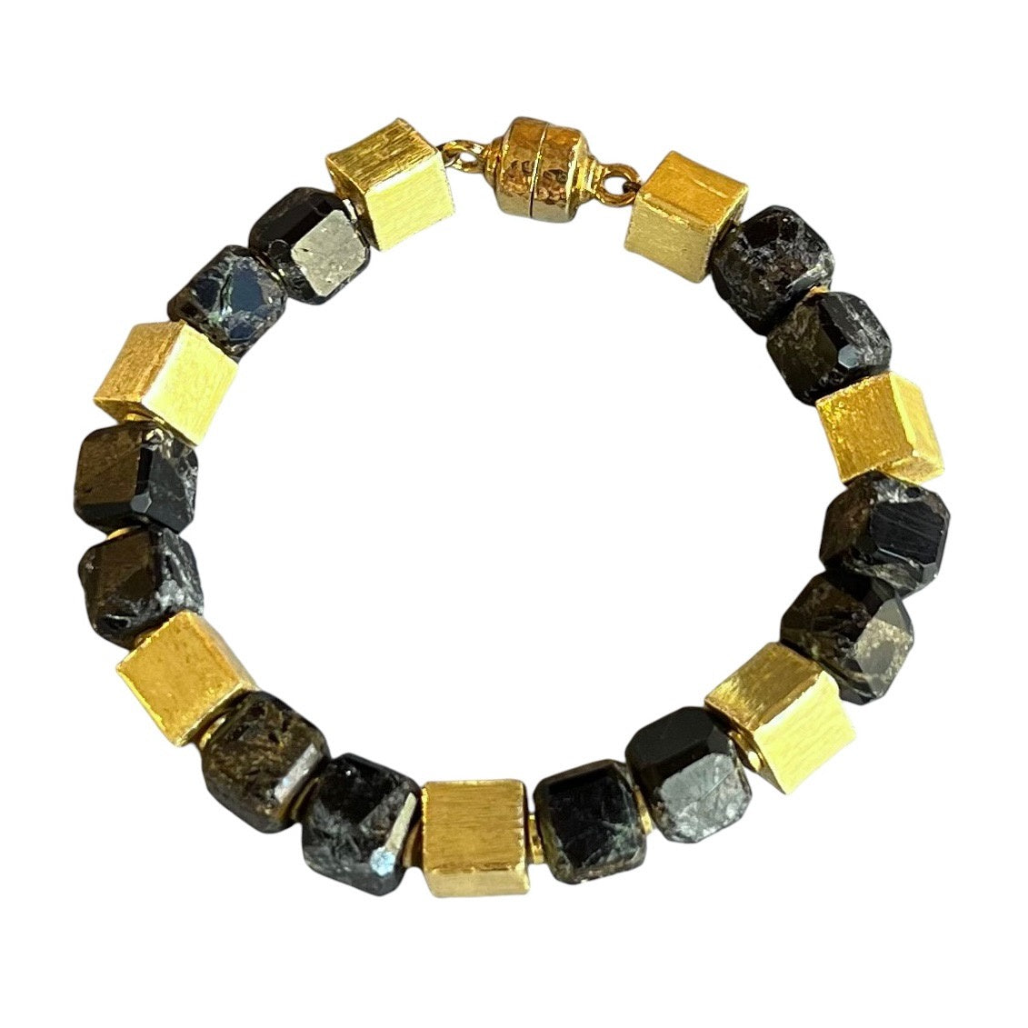 Bracelet - Black Tiger Eye Cubes