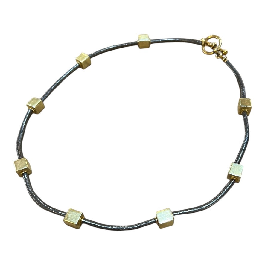 Necklace - 24ct Gold Filled Cubes