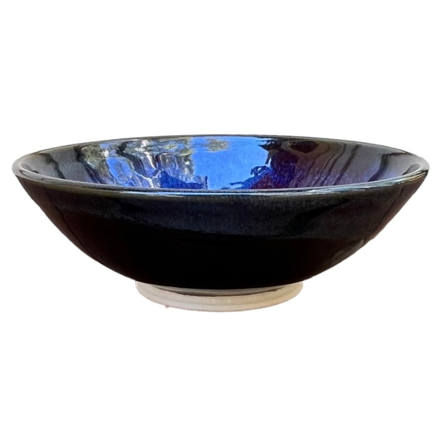 Bowl, Medium Round - Blue with Copper Red