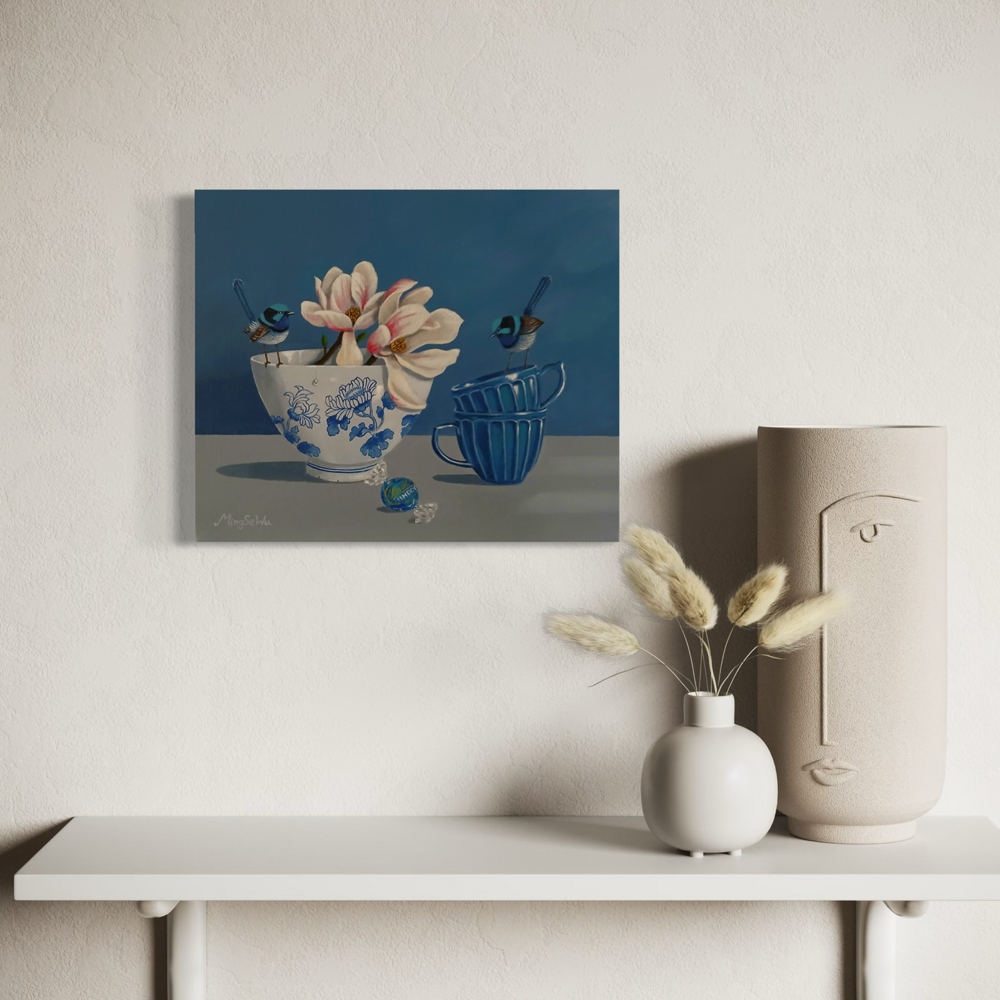 Magnolia and Two Wrens