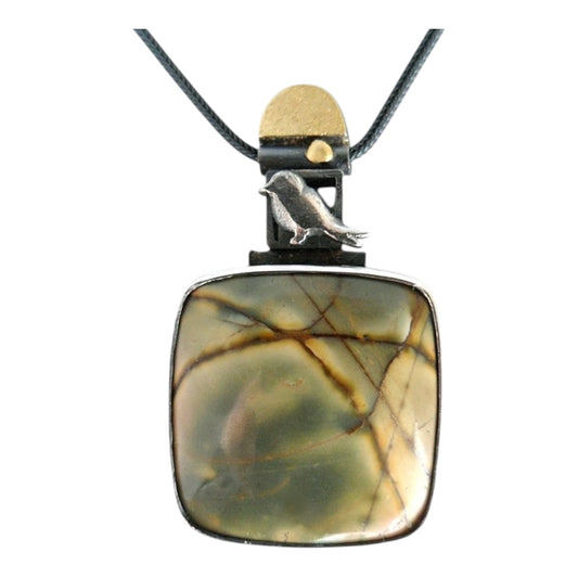 Pendant - Magpie Square Jasper