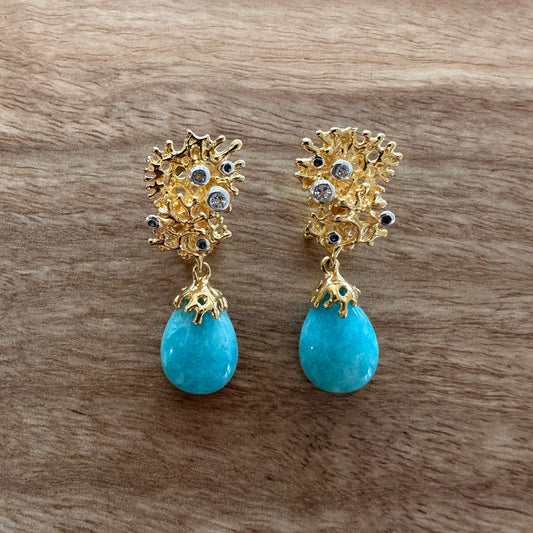 Earrings - Fragments Small, Amazonite