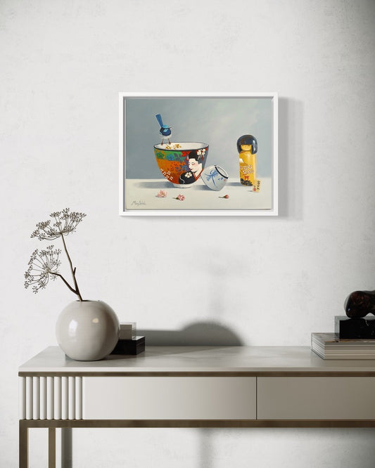 Bowl & Doll (blue wren)