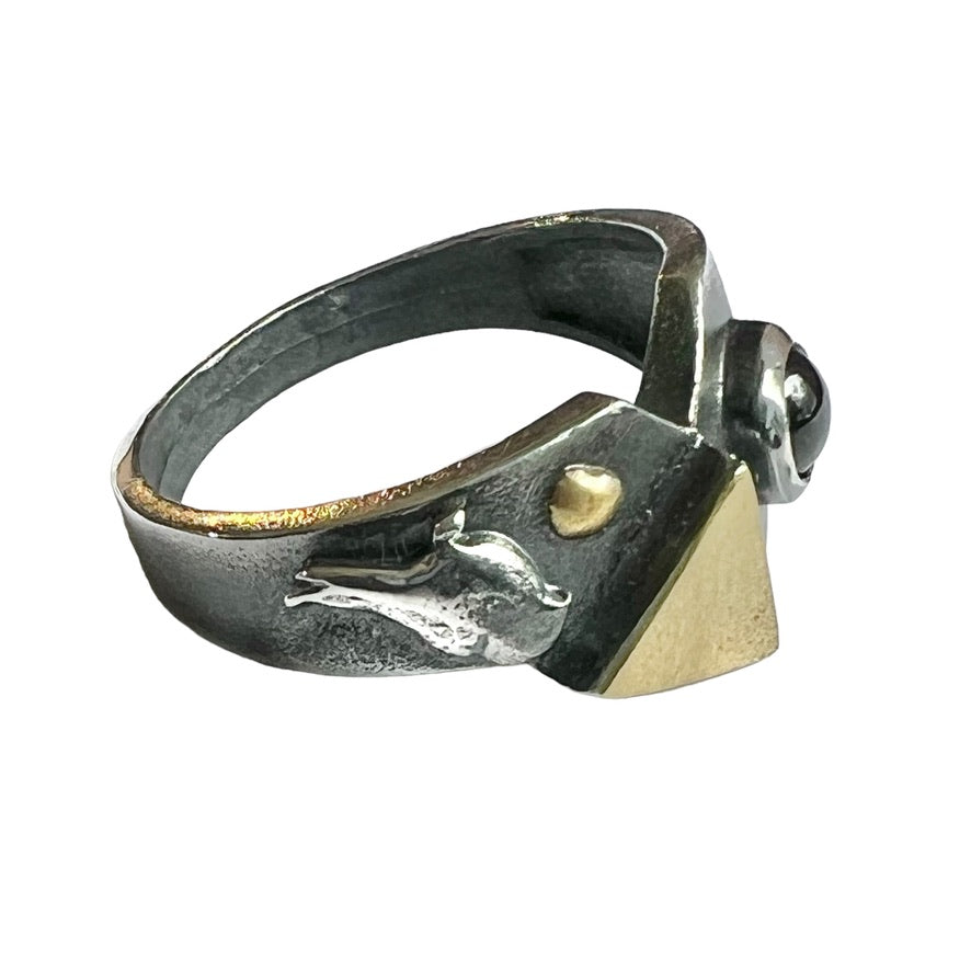 Ring - Magpie and Garnet