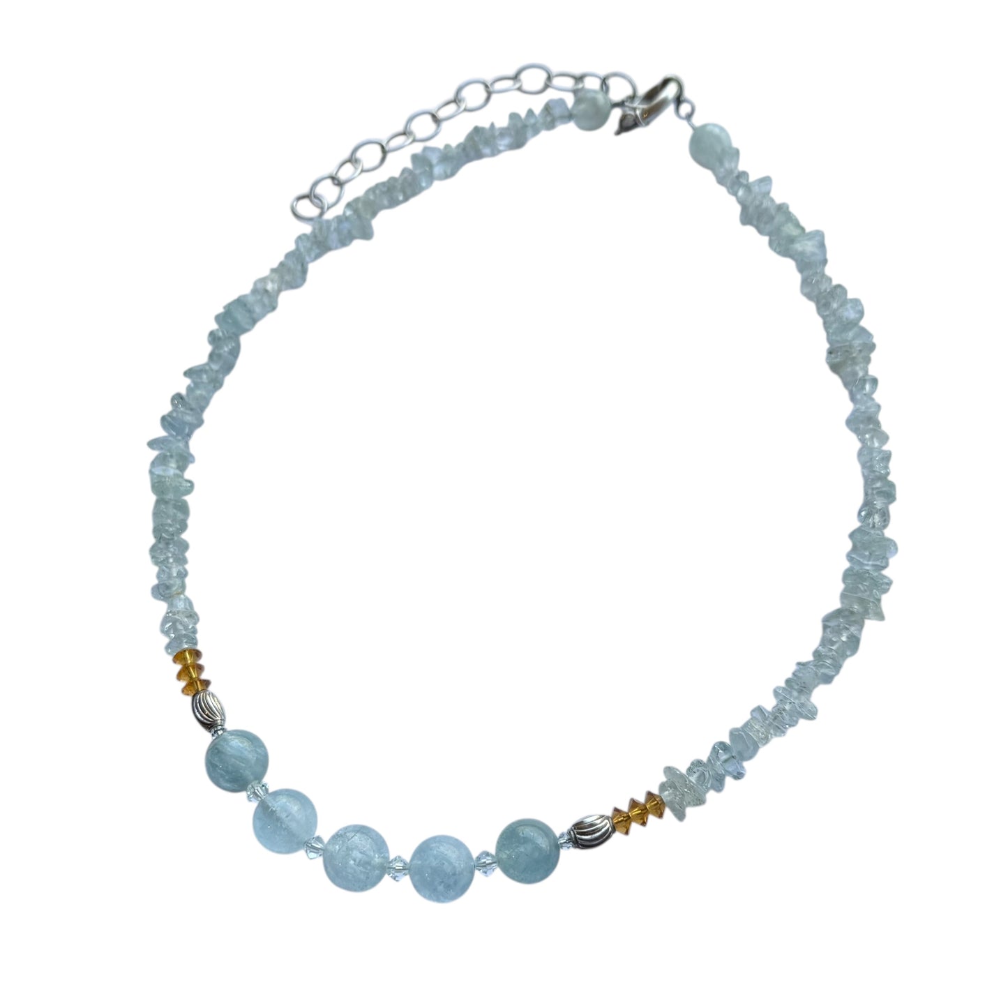Necklace - Aquamarine and Swarovski Crystals