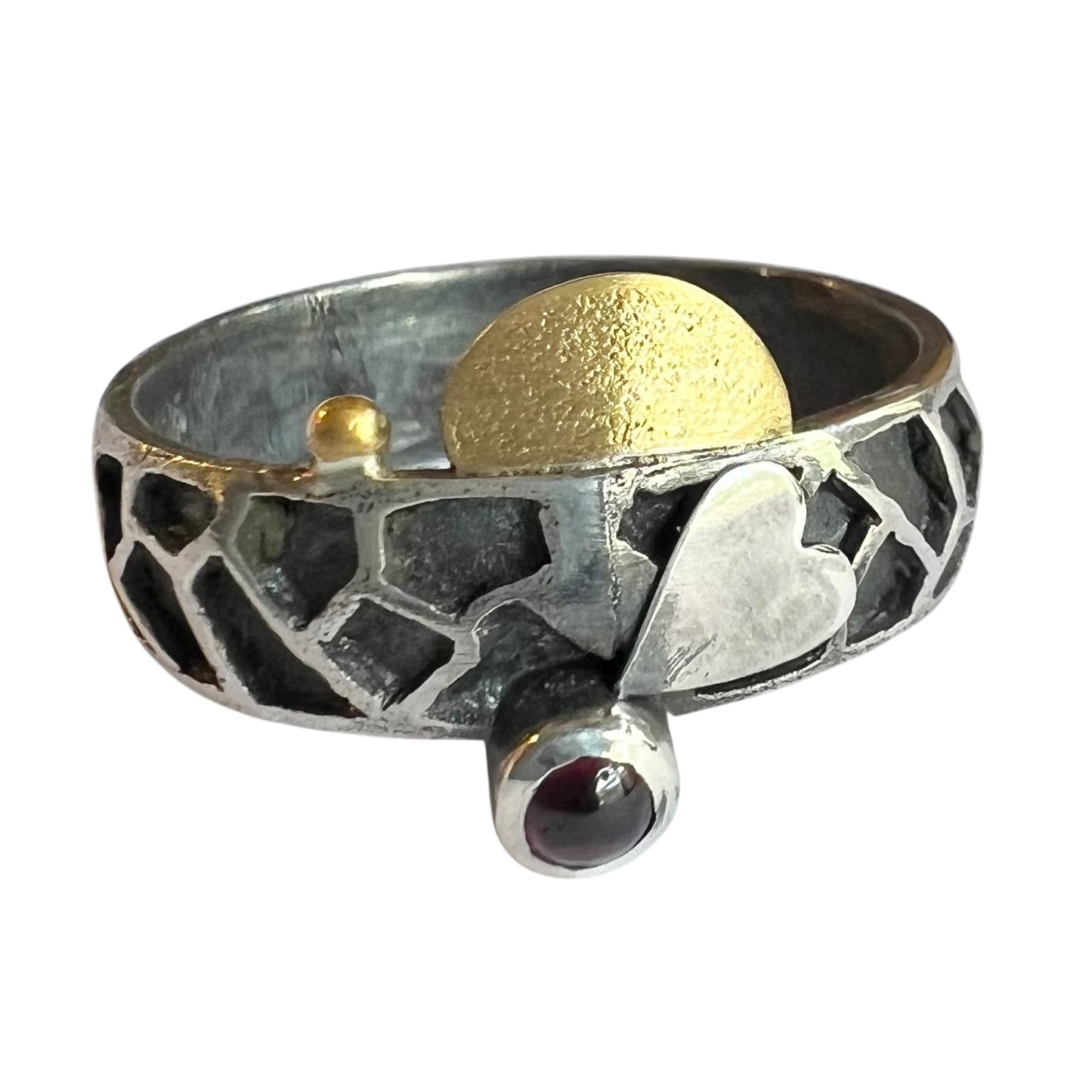 Ring - 'Love Heart' Garnet