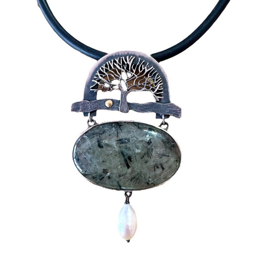 Pendant - 'Here Comes the Sun' with Prehnite