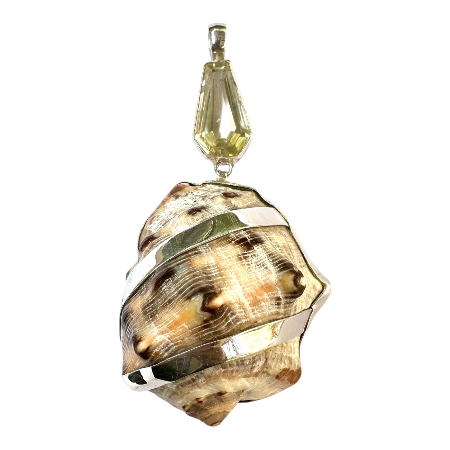 Pendant - Lemon Quartz with Shell