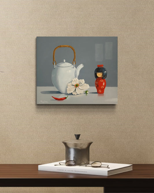White Teapot & Doll