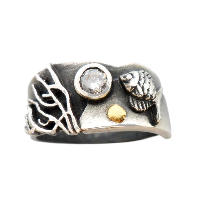 Ring - Gone Fishing Cubic Zirconia