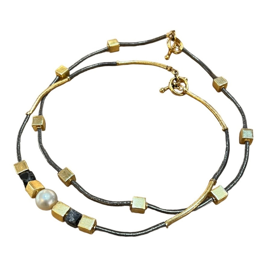 Necklace - 24ct Gold Filled Cubes