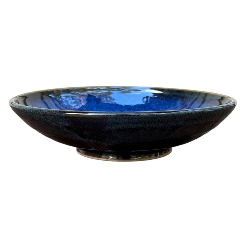 Lotus Bowl - Blue with Copper Red
