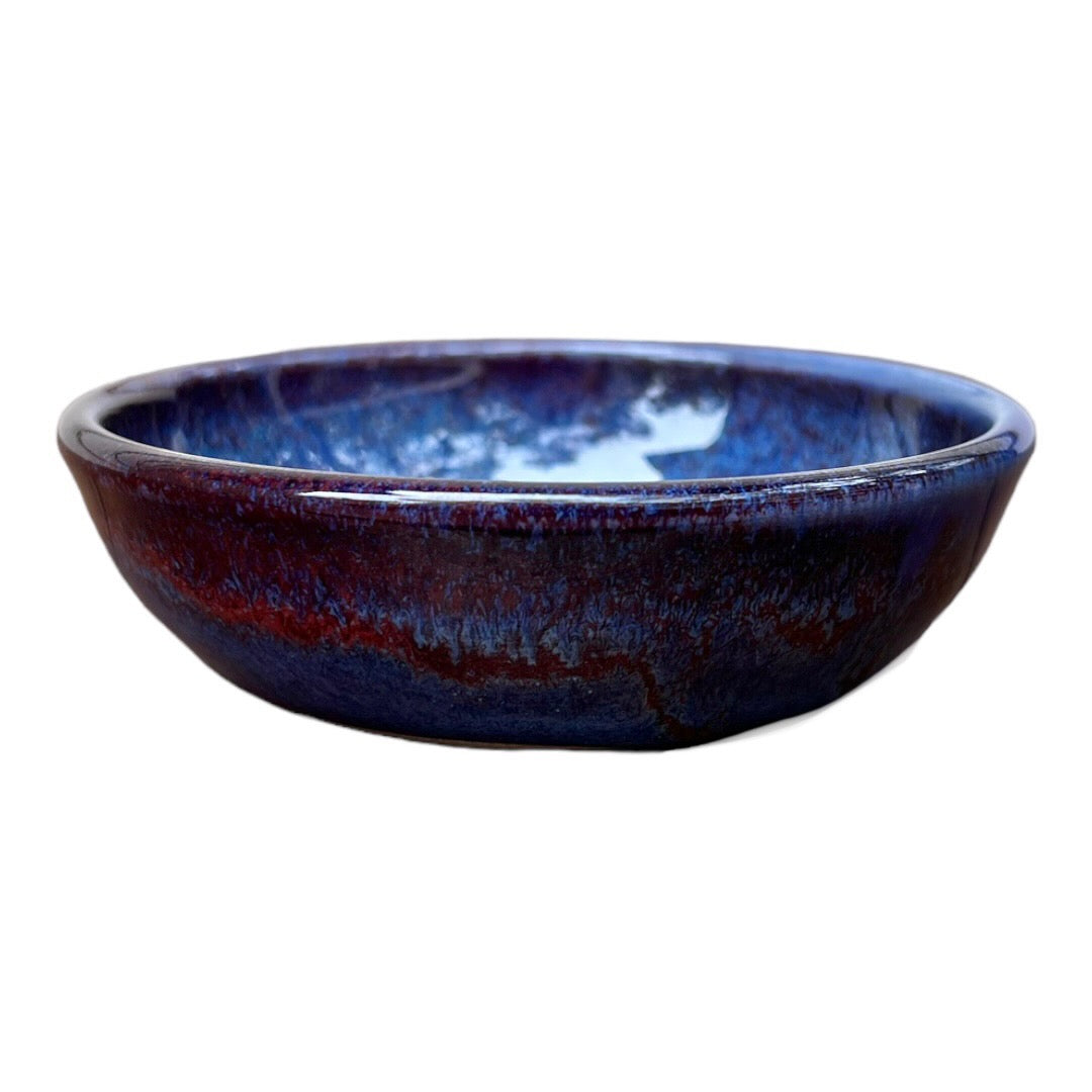 Salt Dish - Blue with Copper Red