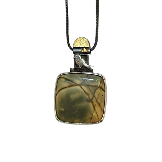 Pendant - Magpie Square Jasper