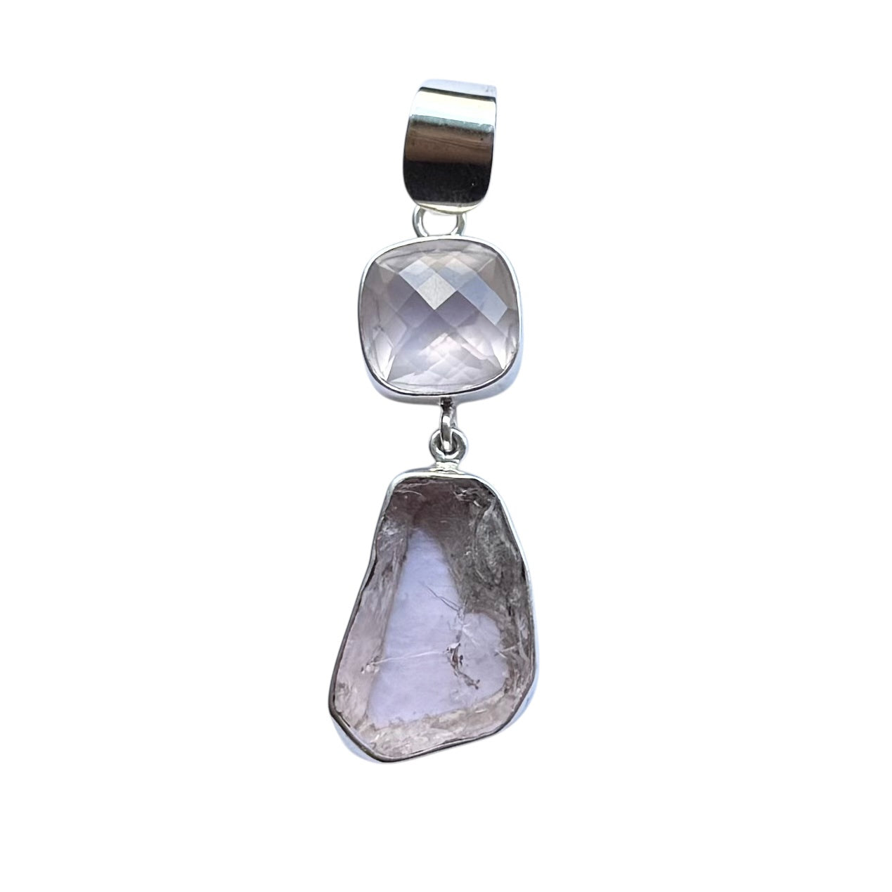 Pendant - Rose Quartz and Very Rare Pink Fluorite