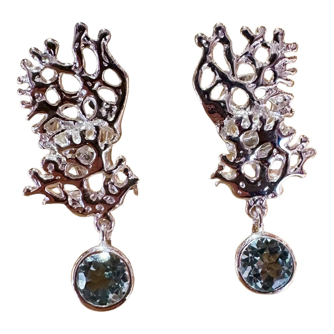 Earrings - Fragments in Silver Featuring Topaz