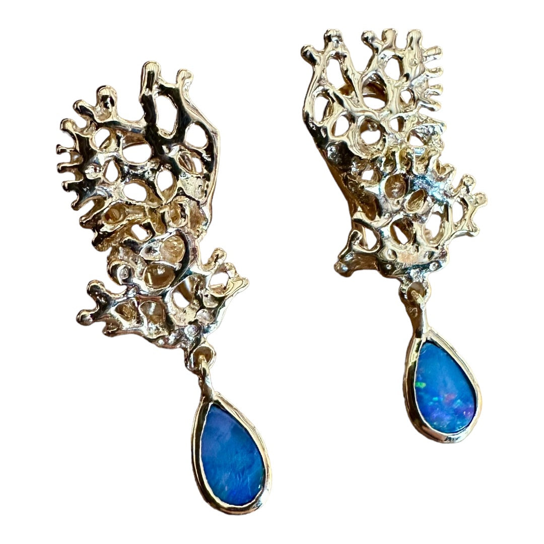 Earrings - Fragments Featuring Australian Opal, Milky
