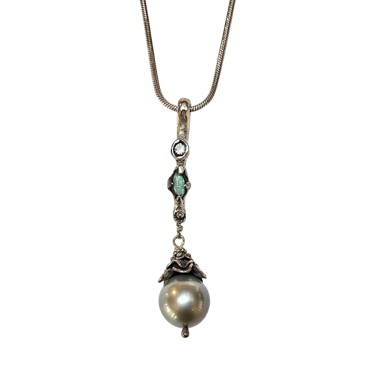 Necklace - Opal and Tahitian Pearl