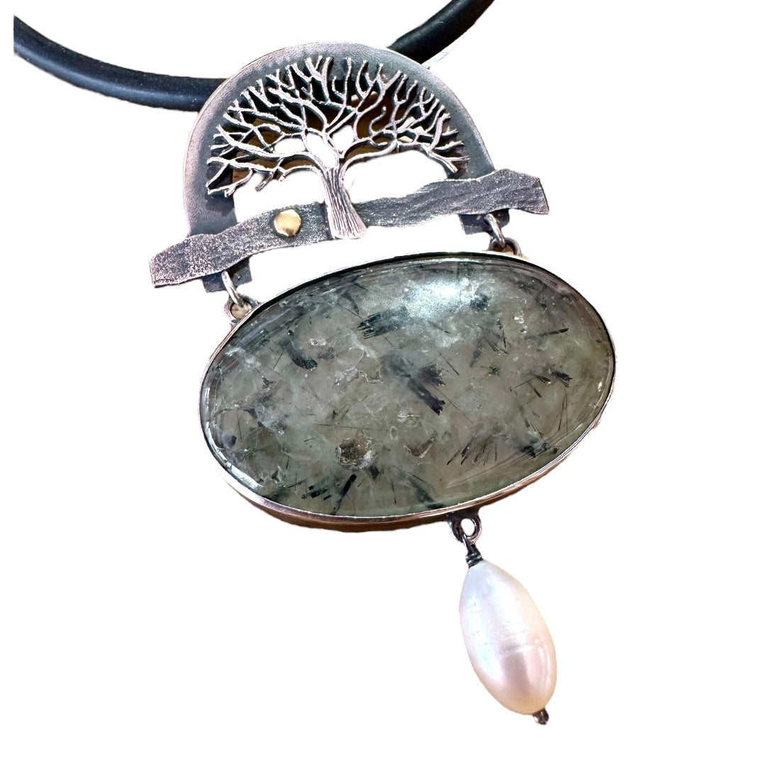 Pendant - 'Here Comes the Sun' with Prehnite