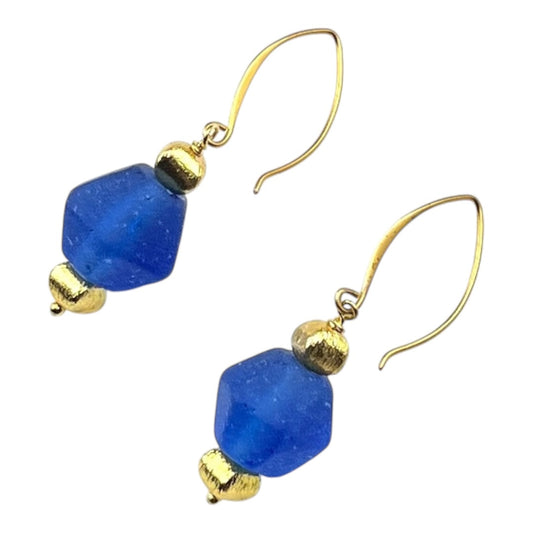 Earrings - Blue Sea Glass